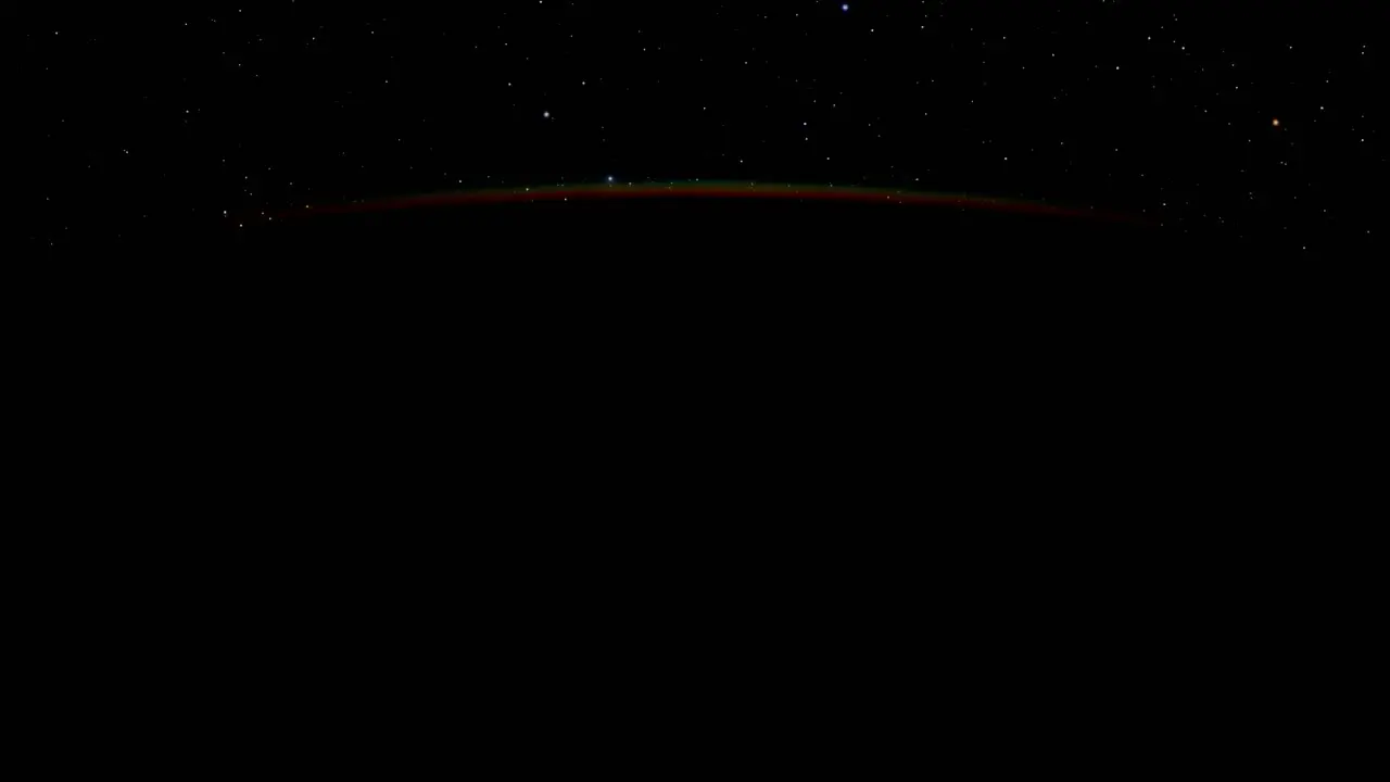 A unique animated timelapse of a low orbit around the planet Neptune with views of the sunrise and Aurora Borealis or Northern Lights