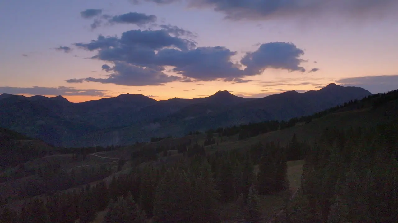 Beautiful twilight sky in the Colorado Rockies on a summer evening