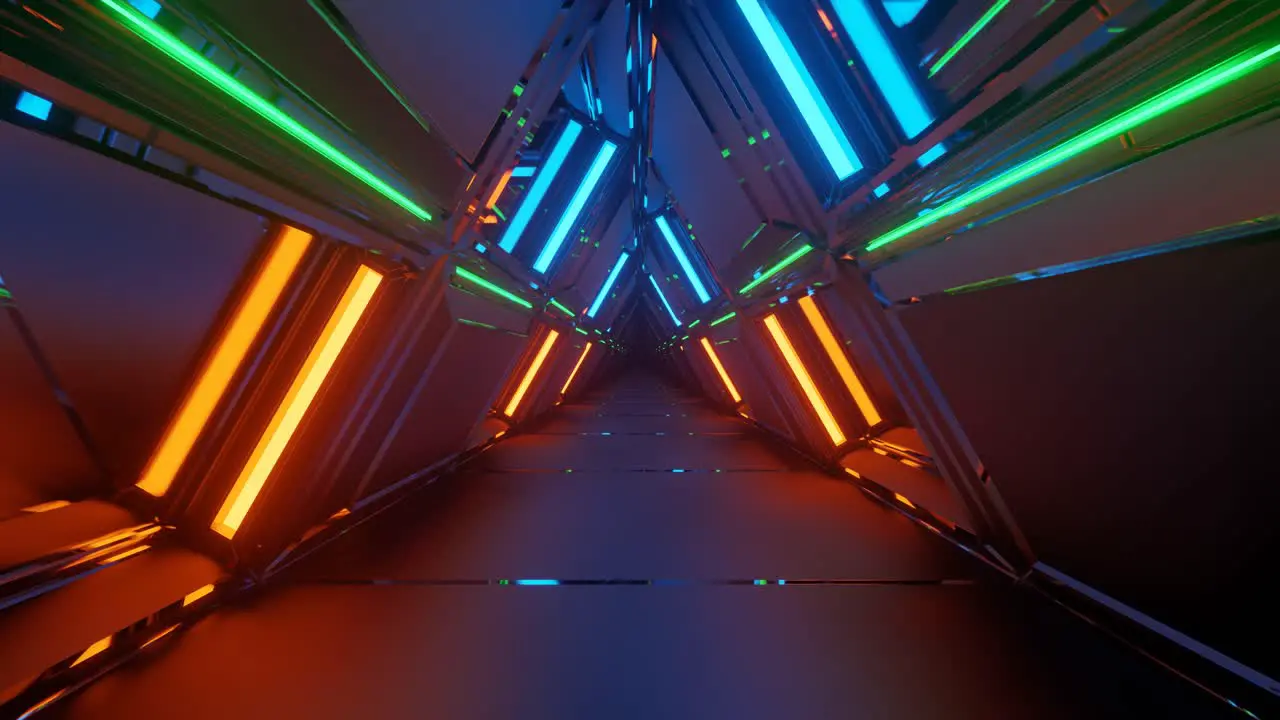 Futuristic triangle VJ seamless tunnel visuals 3d rendering