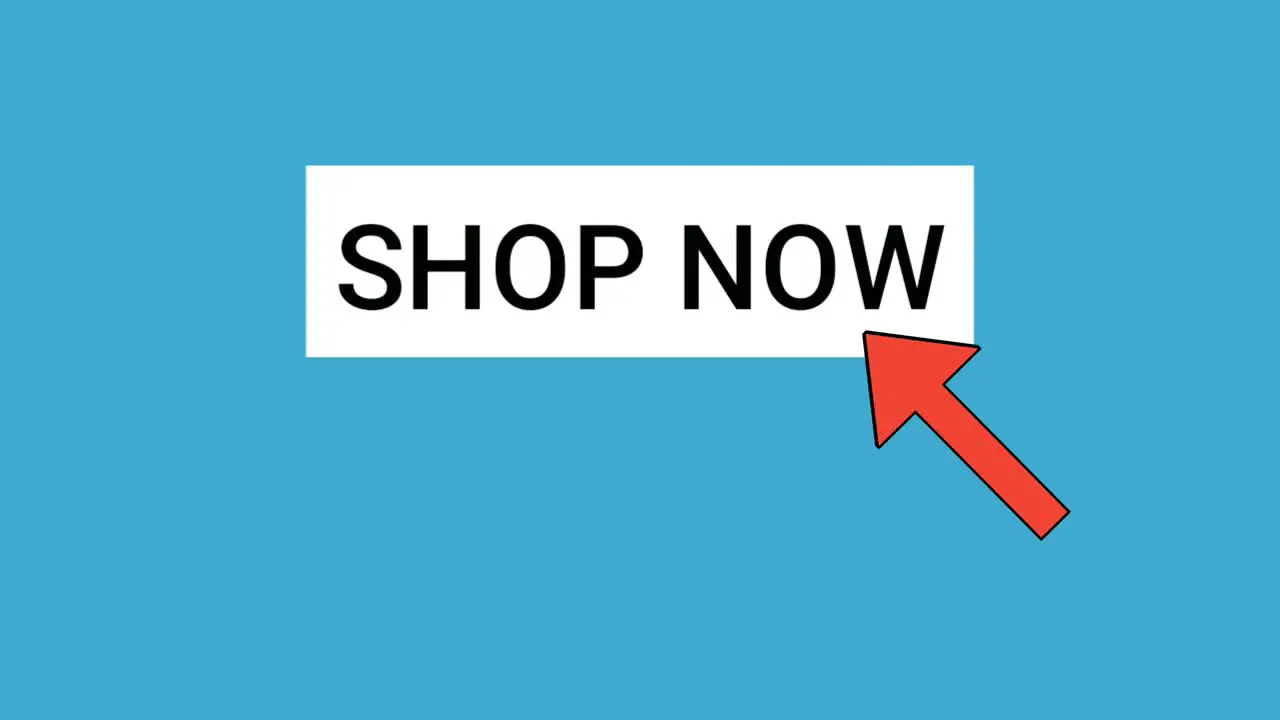 Shop now video animation Text on blue background