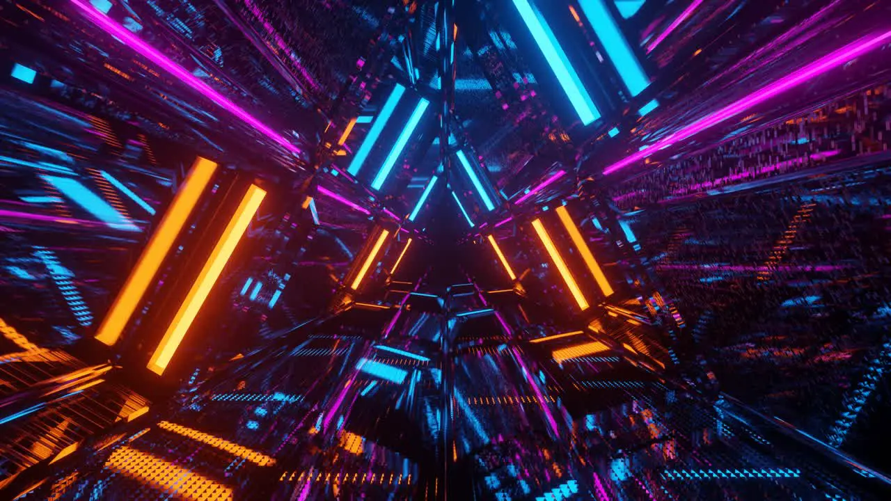 VJ endless triangle colourful tunnel 3d rendering