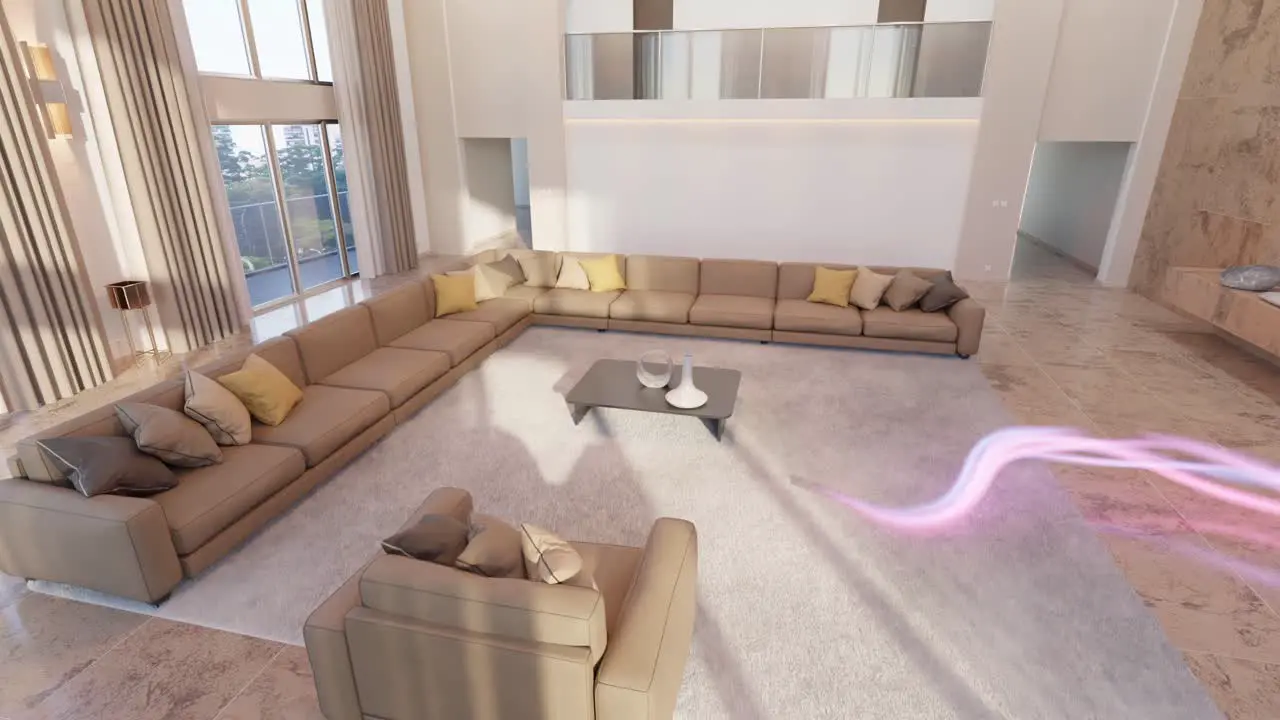 Luxury Living Room and Home Decor 3D Motion Graphics Illustration of Modern Interior Design