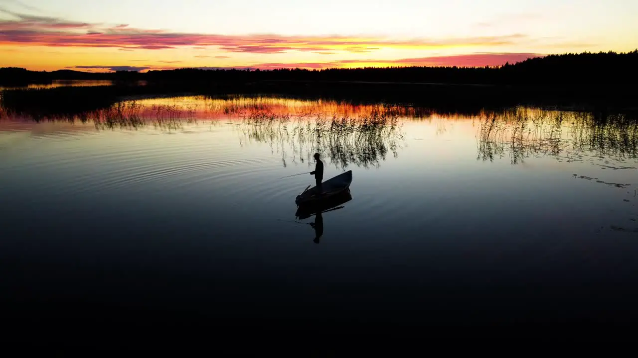 A drone shot made at the Pieni-Onkamo lake in Finland