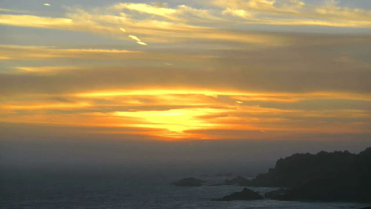 California Coastal Sunset Colorful Sky Zoom In