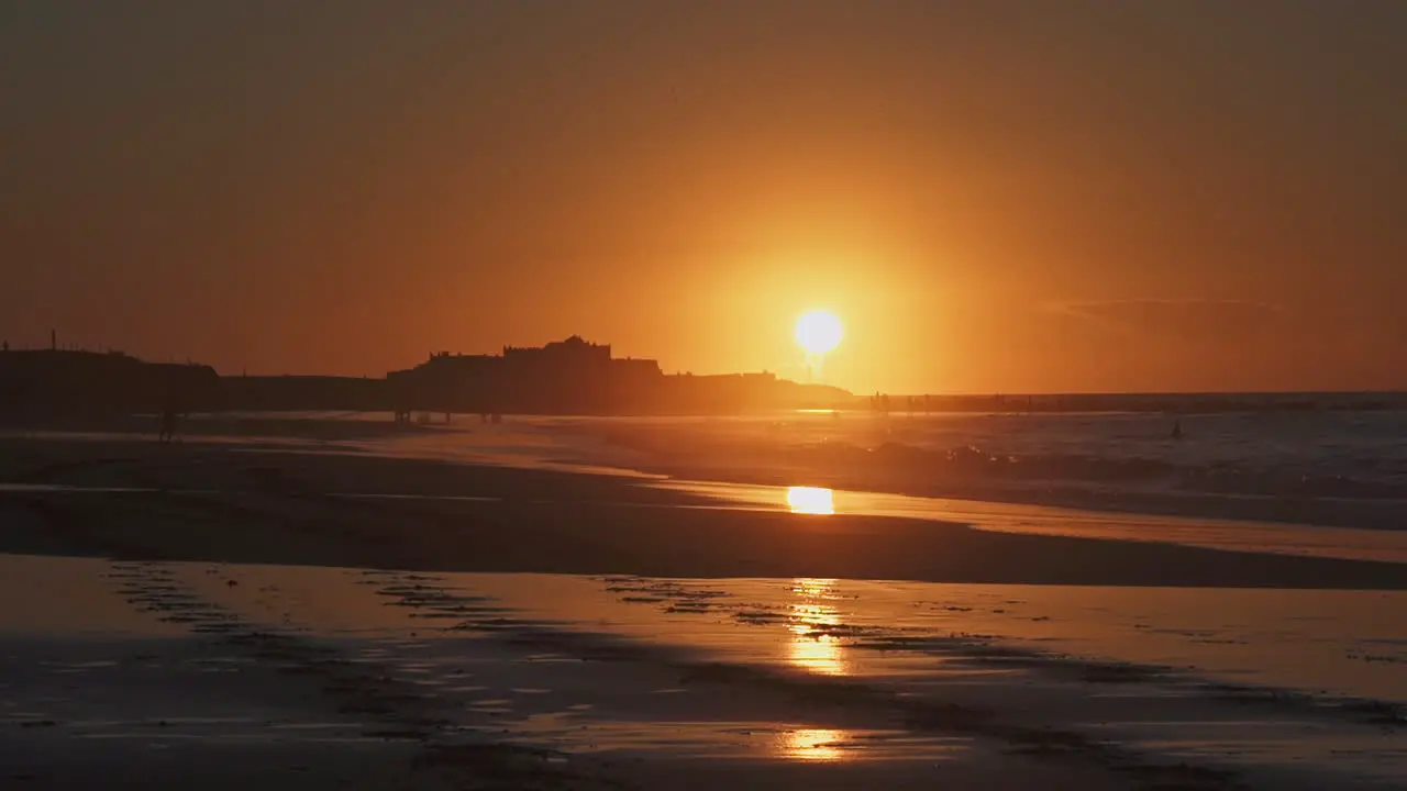 Sunset on the beach Casablanca Morocco