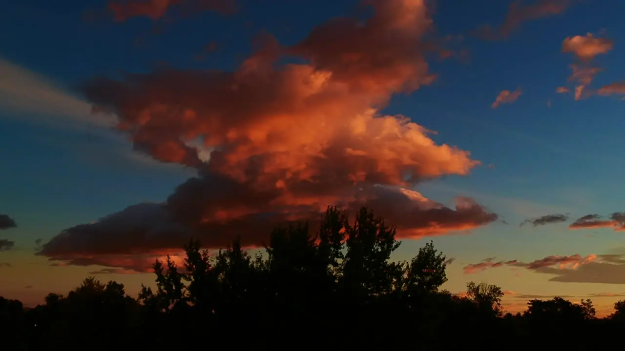 Clouds moving in the sunrise