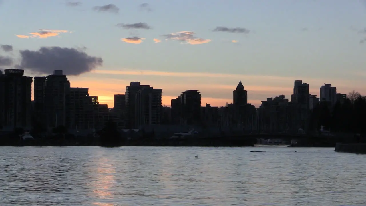 Canada Vancouver Skyline After Sunset