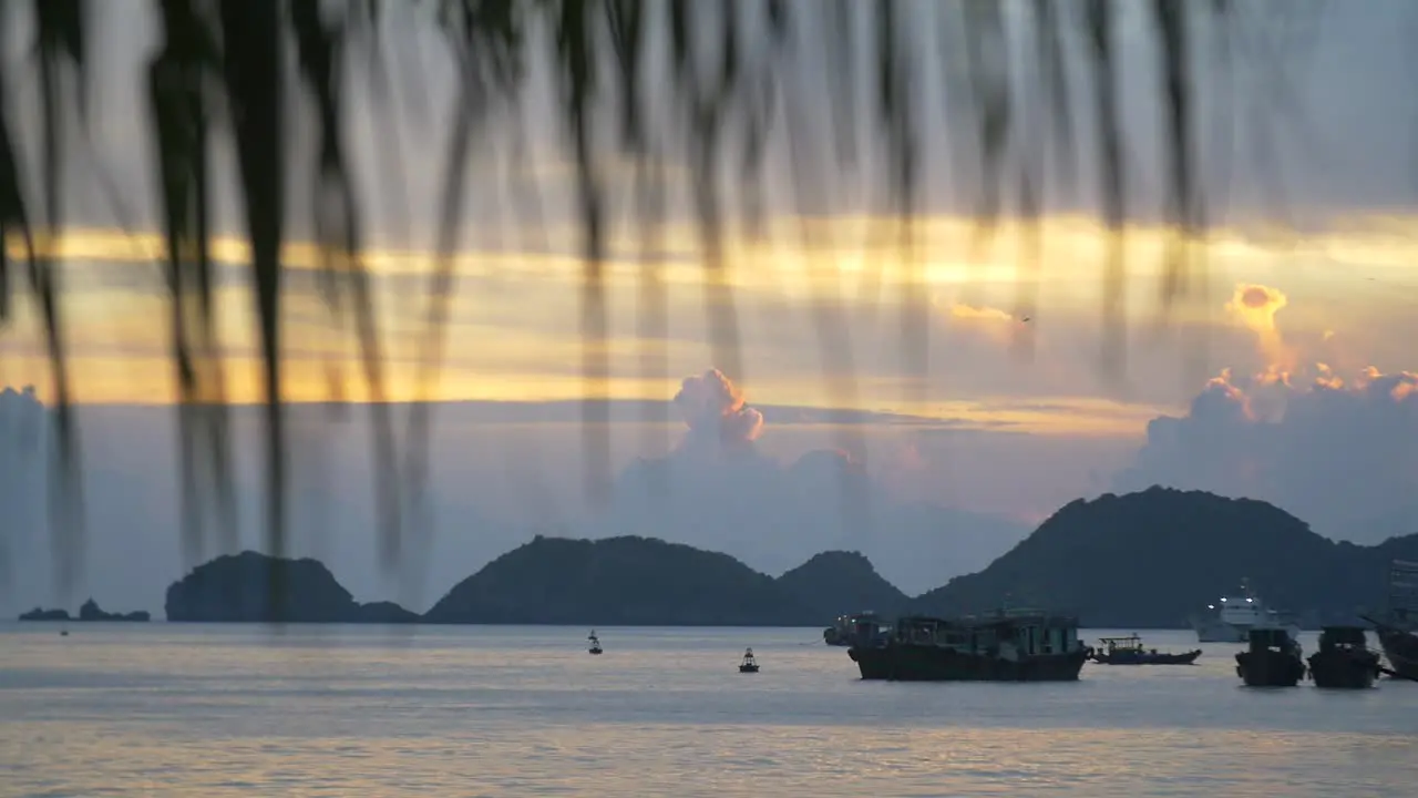 Sunset in Vietnamese Harbour