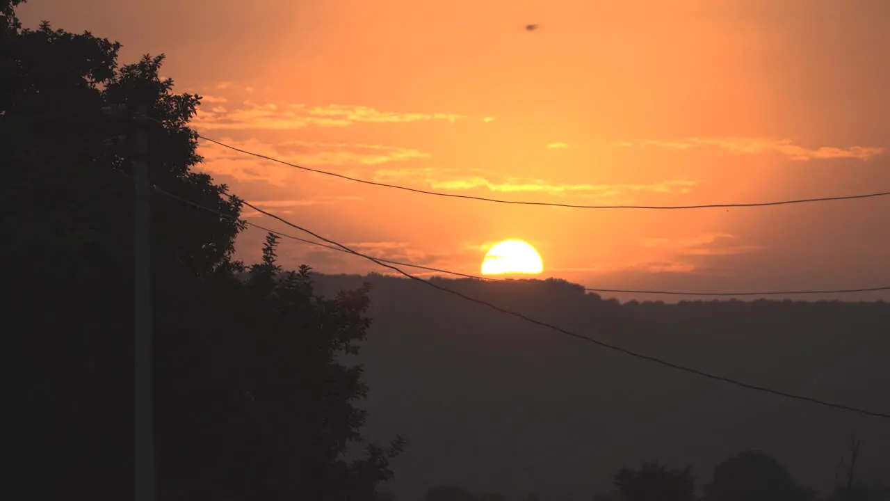 Sun setting behind hills during time of Sunset at hills of Shivpuri  Madhya Pradesh