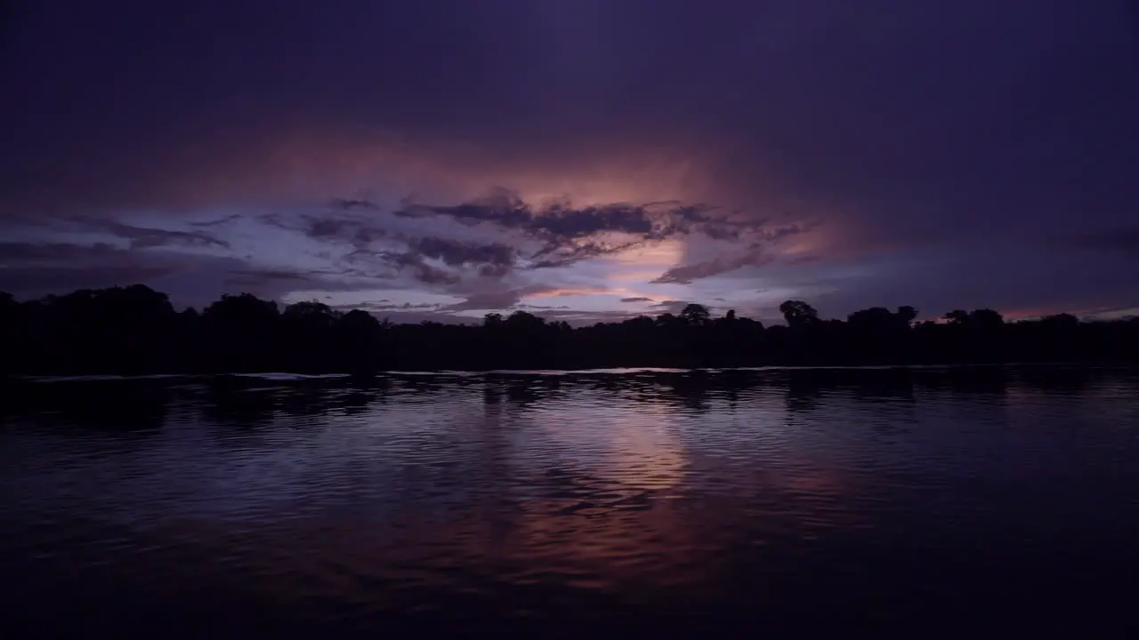 Beautiful night sky over river Amazon