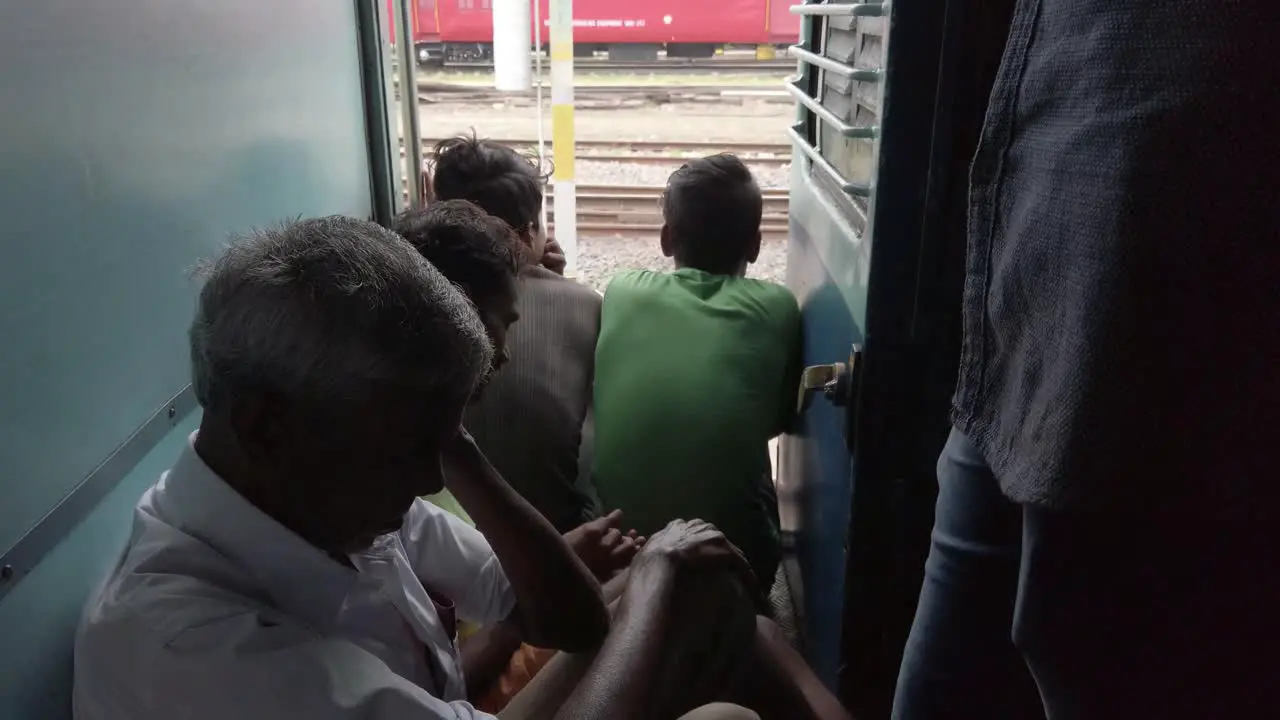 Ambur Tamilnadu India March 24 2020 Public travelling without masks in a train before the country was locked down due to Coronavirus Covid19 pandemic