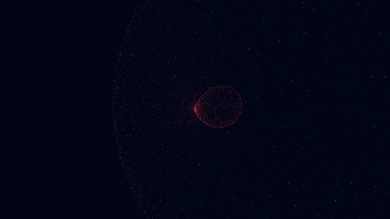 Vibrant red dot shines in dark expanse