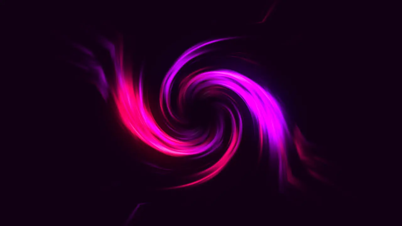 Abstract Neon glow funnel with colourful twisting rays curvy bright lines on a black background tornado energy space tunnel vortex shape visual effect 4K pink red