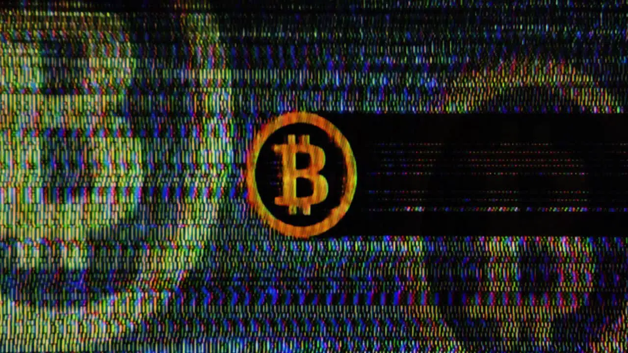 Analog Tv Glitch Bitcoin Crypto Currency Dollar Sign Noise Texture