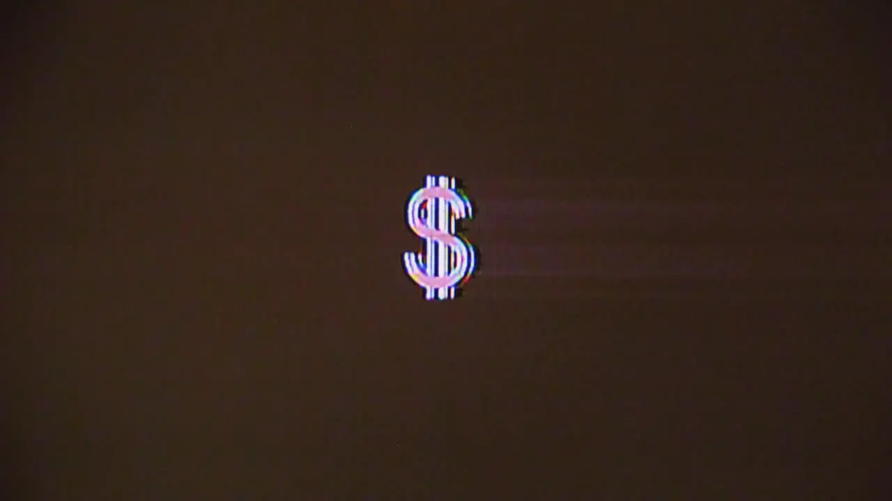 TV Glitch Dollar Sign Noise Pattern Animation