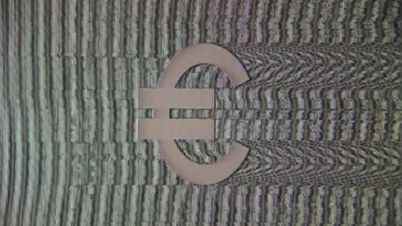 Analog Tv Glitch Euro Dollar Sign Static Noise Texture