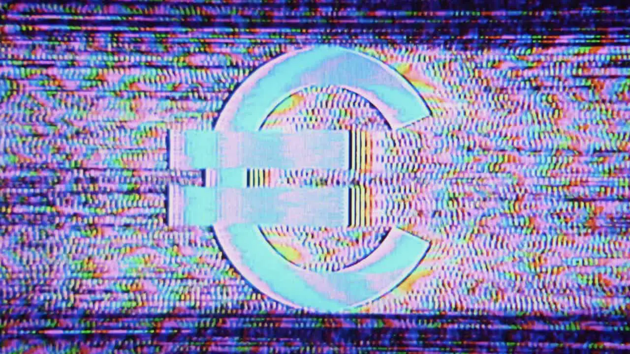 TV Glitch Euro Dollar Sign Noise Pattern Animation