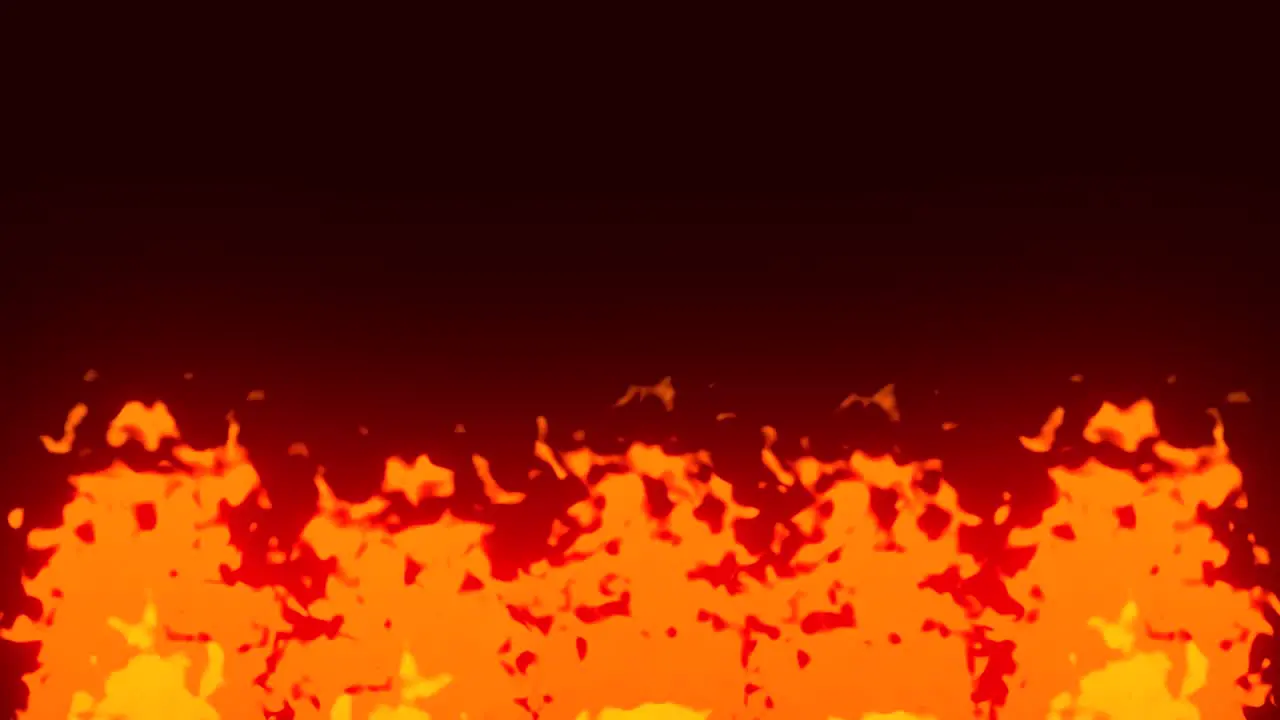 Fire animation motion graphics hot fiery flame hot embers glow burning particles digital background inferno blaze gas visual effect 4K orange yellow