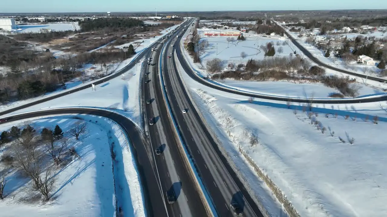 Aerial Freedom convoy 2022 leaving Kingston Ontario Canada