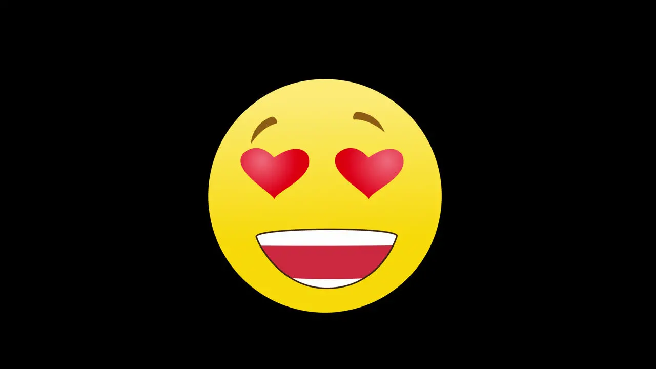 love emoji Emoticon heart eye icon loop motion graphics video transparent background with alpha channel