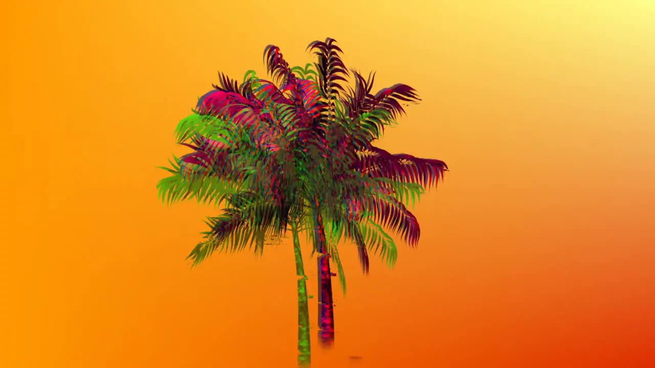 Colorful palm tree 4k