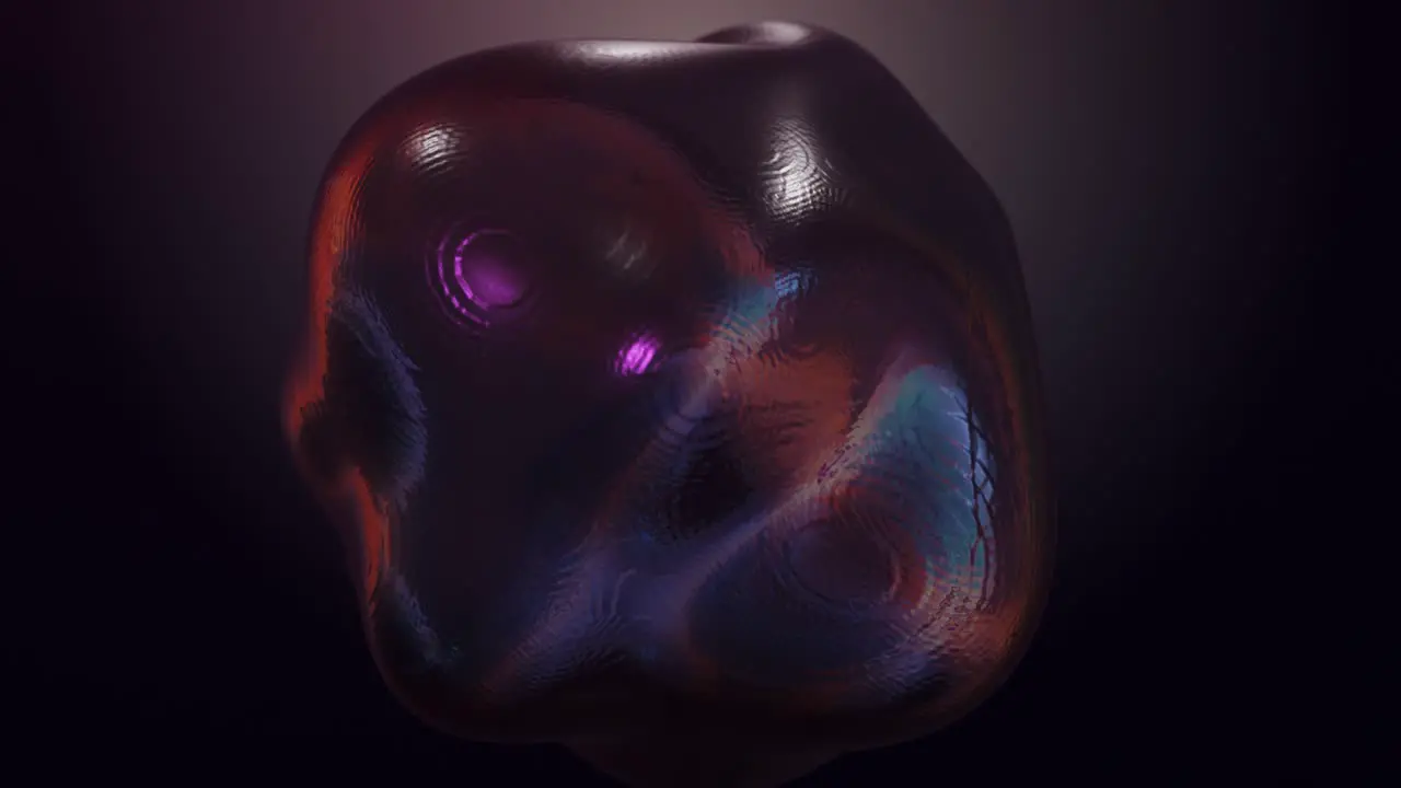 Flowing sphere bubble in dark background Animation