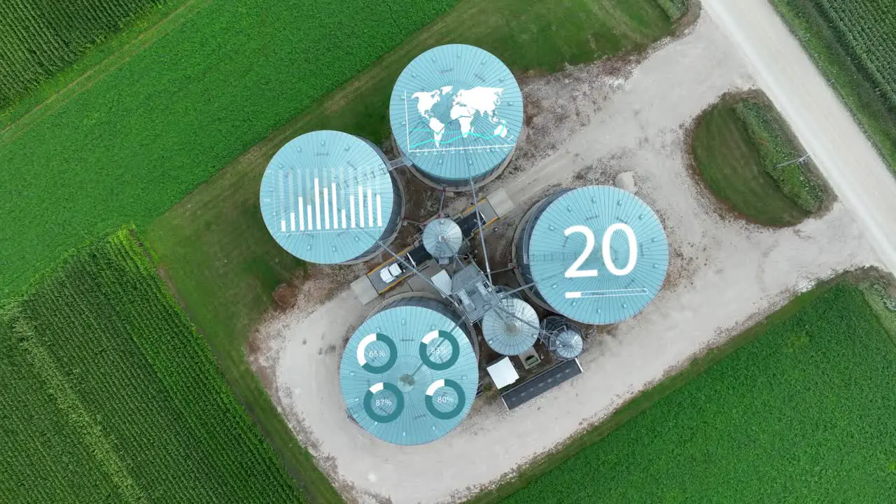 Grain silos with digital overlays for IOT and autonomous unloading in precision agriculture