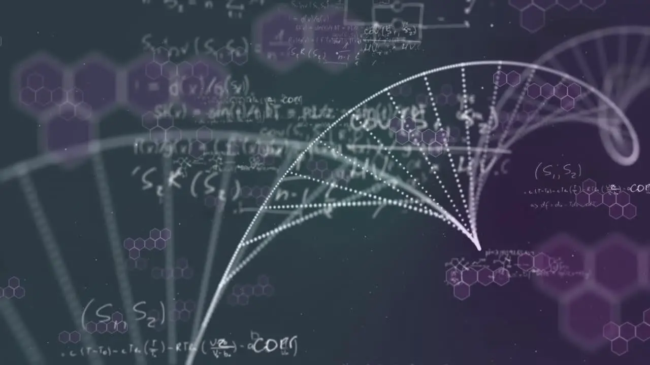 Animation of data processing and light spots over virus cells