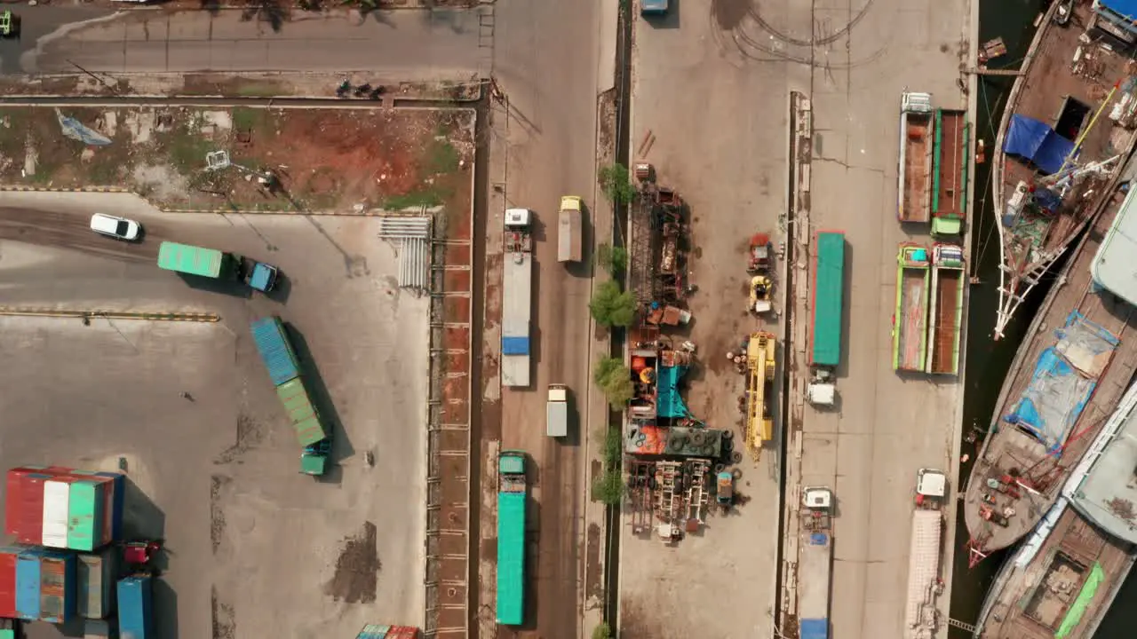 Drone Shot of Vehicles Driving Through Jakarta