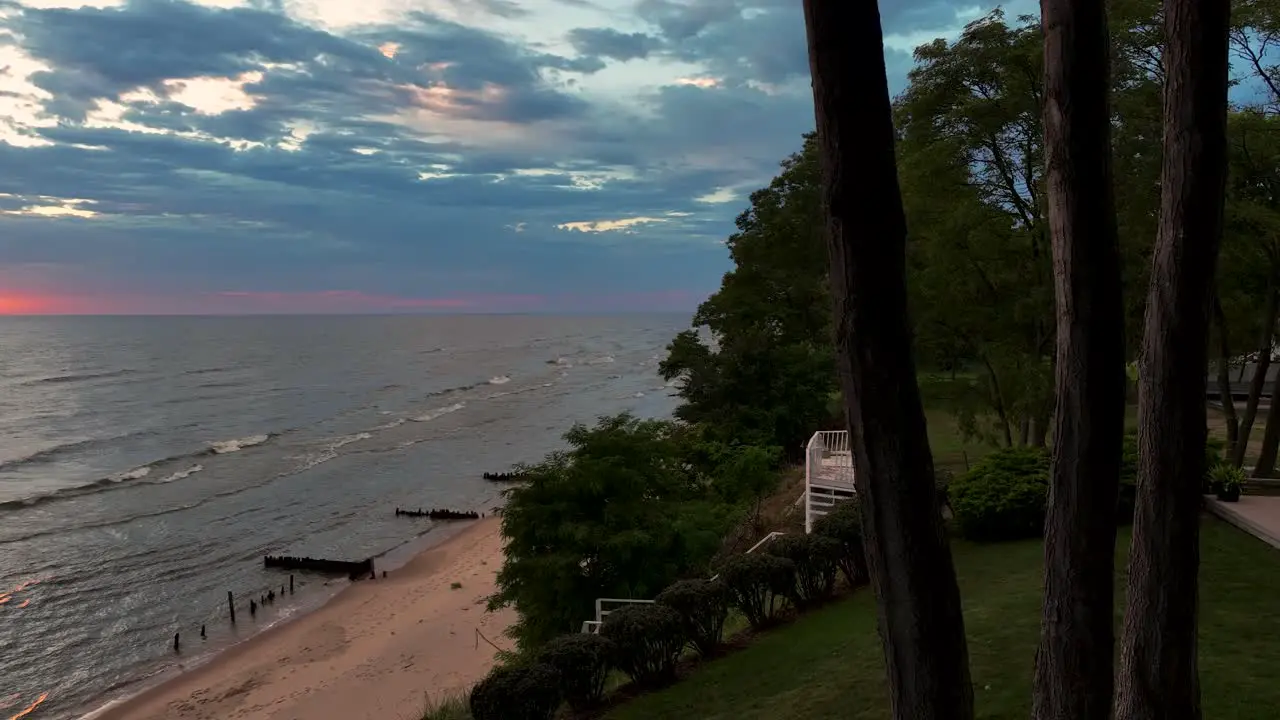 Rough weather coasting along Lake Michigan