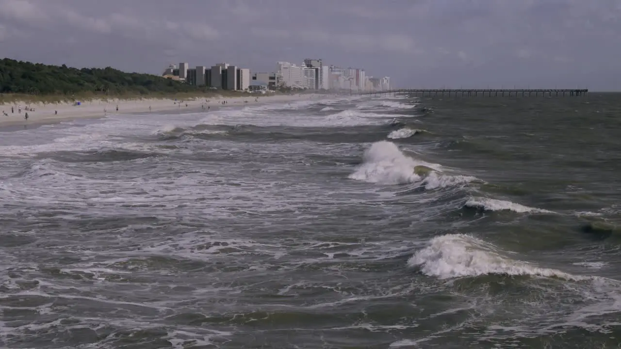 Myrtle Beach coastline with beach and hotels