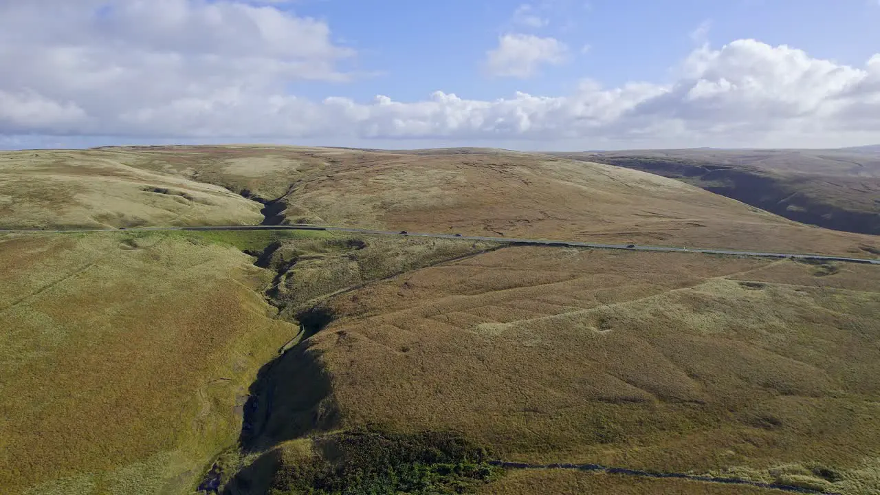 Drone footage of Saddleworth Moor is a moorland in North West England