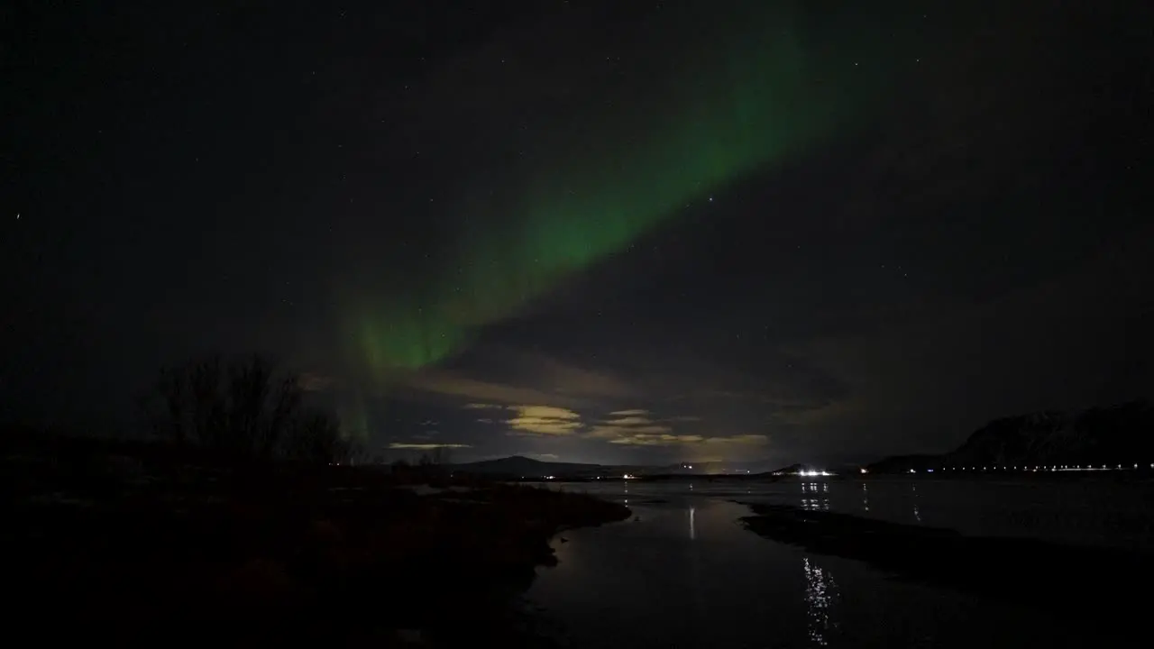 Aurora Borealis Motion Timelapse In The Night Sky