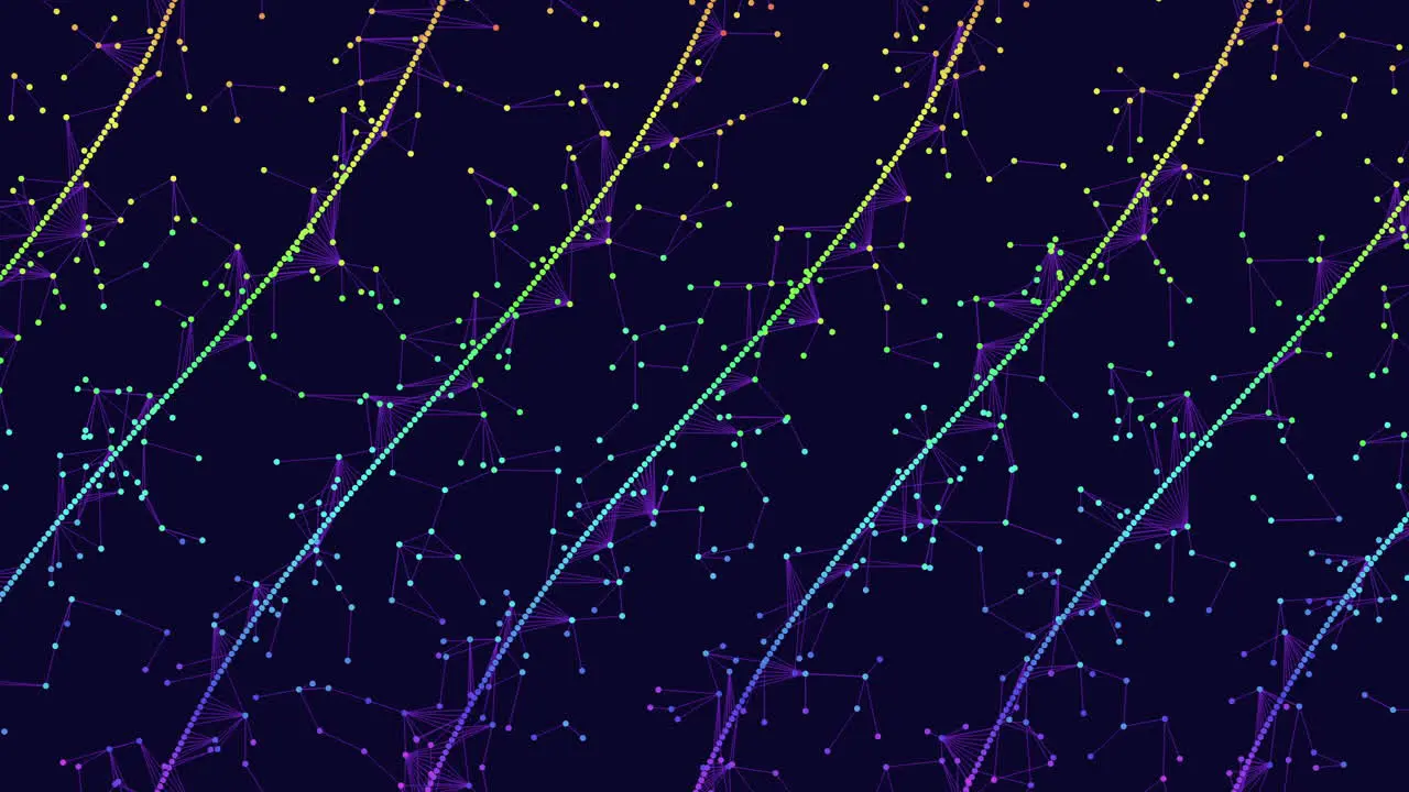 Vibrant constellation colorful line drawing of stars on a dark background