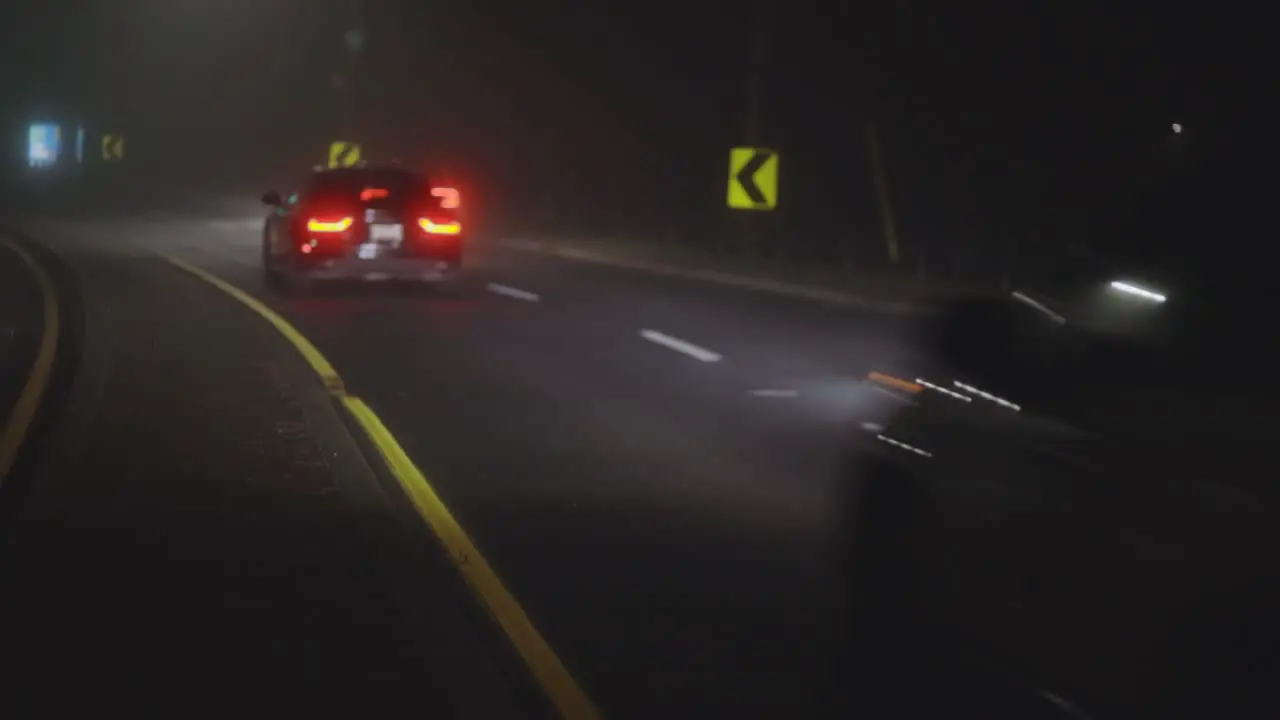 Cars Driving On Motorway During Nighttime wide