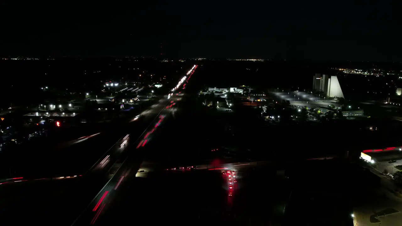 Hyperlapse of nighttime city car traffic