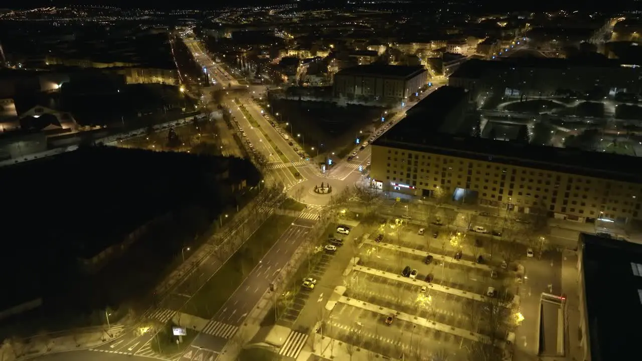 Night View Of Urban City Of Salamanca Residential Area  Western Spain