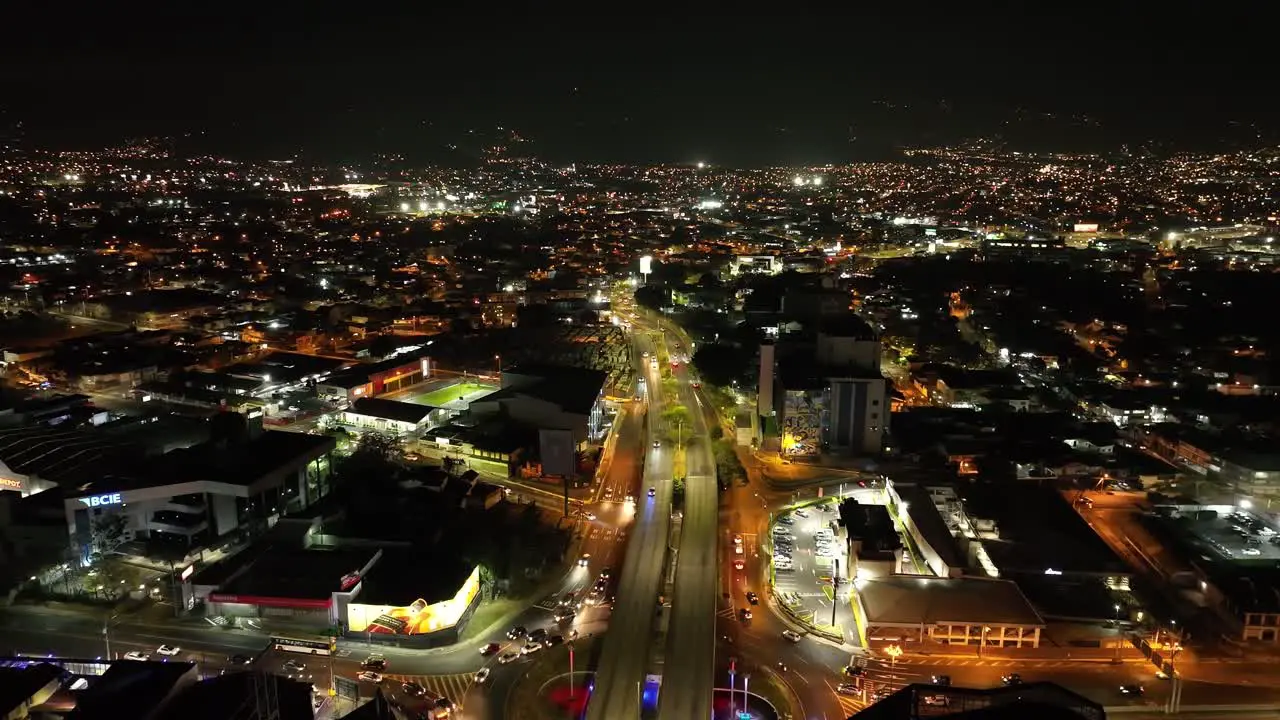 The Zapote district in San José Costa Rica at night