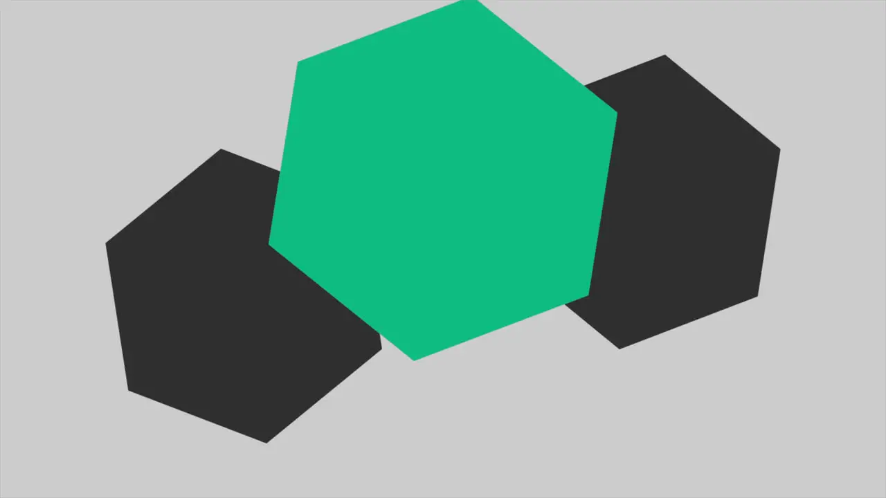 Black and green hexagons pattern on white gradient