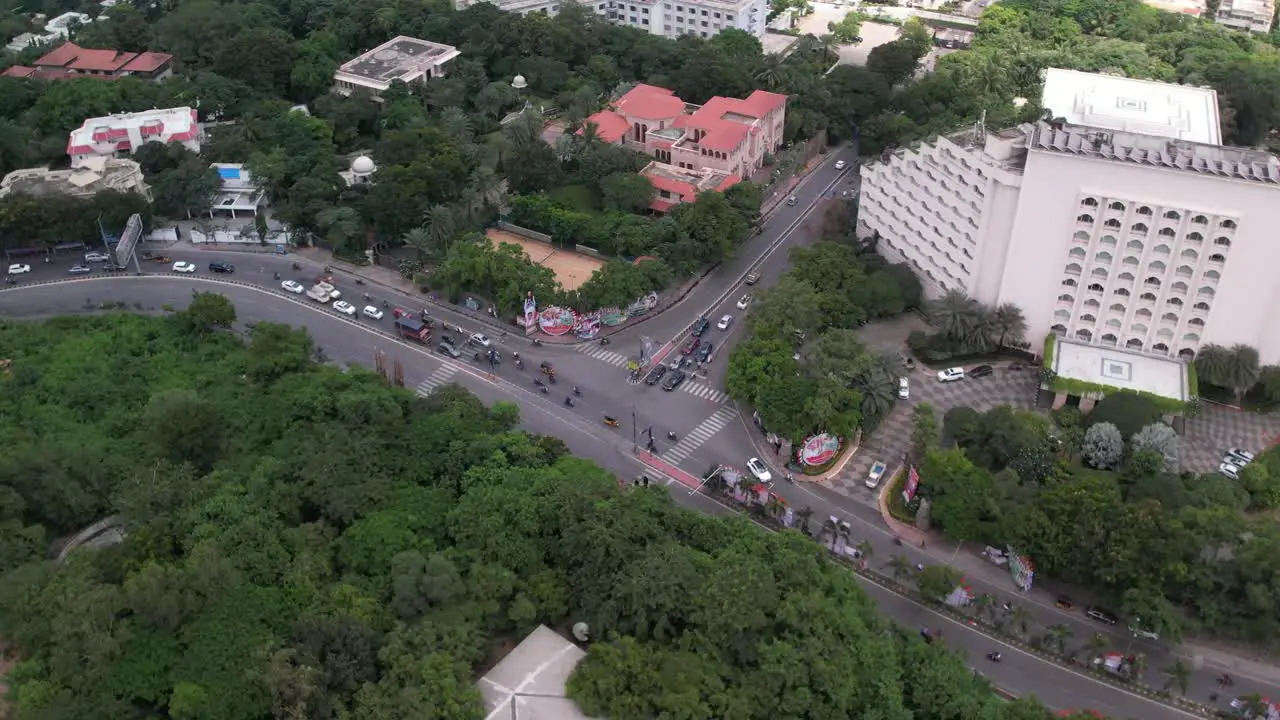 aerial video of Hyderabad's central business district