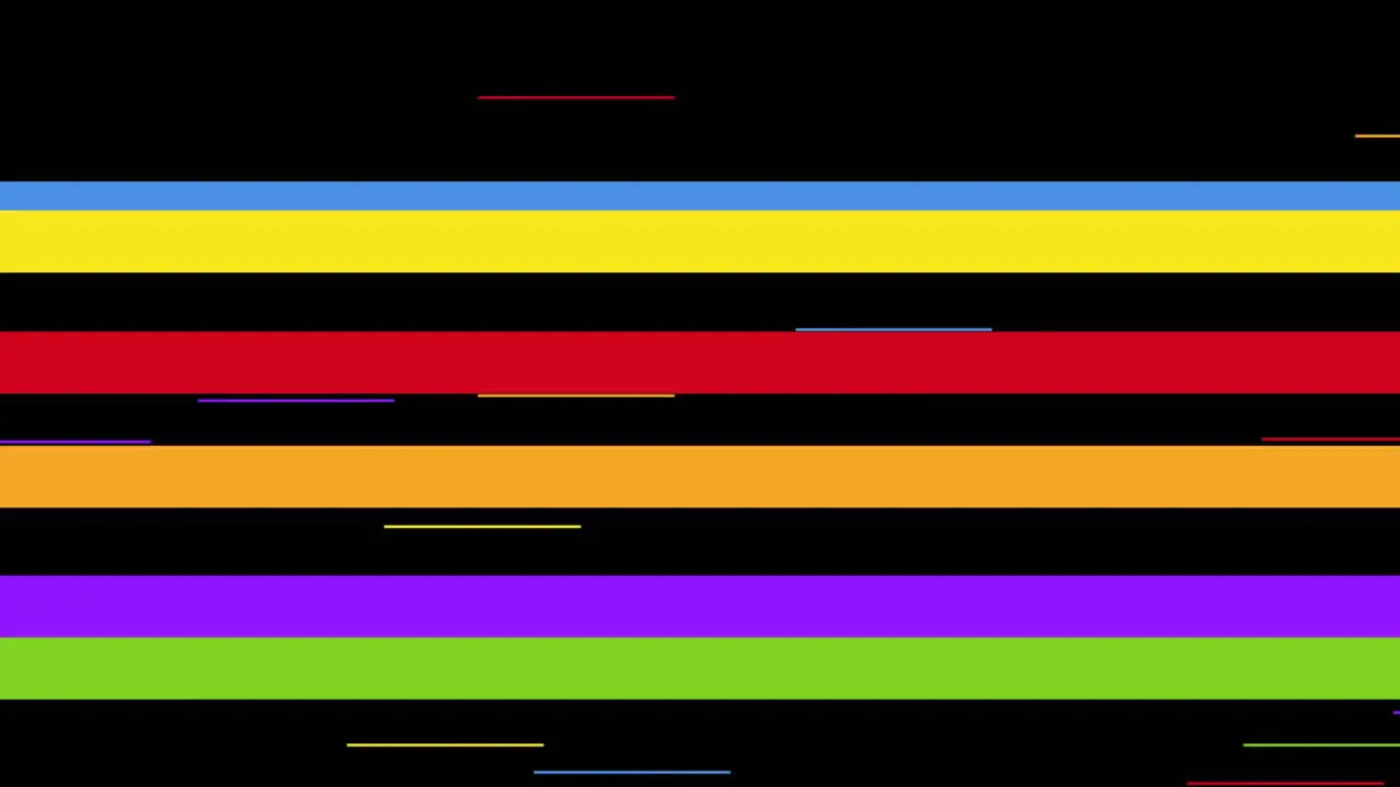 Animation of colorful stripes over black background