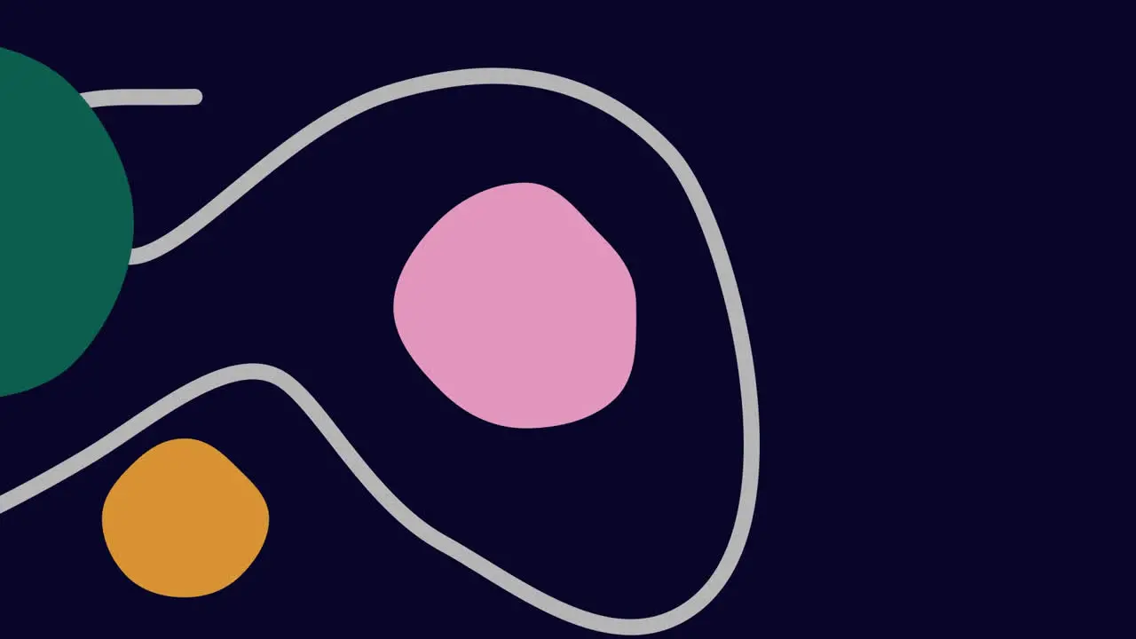 Animation of shapes moving and spots on black background