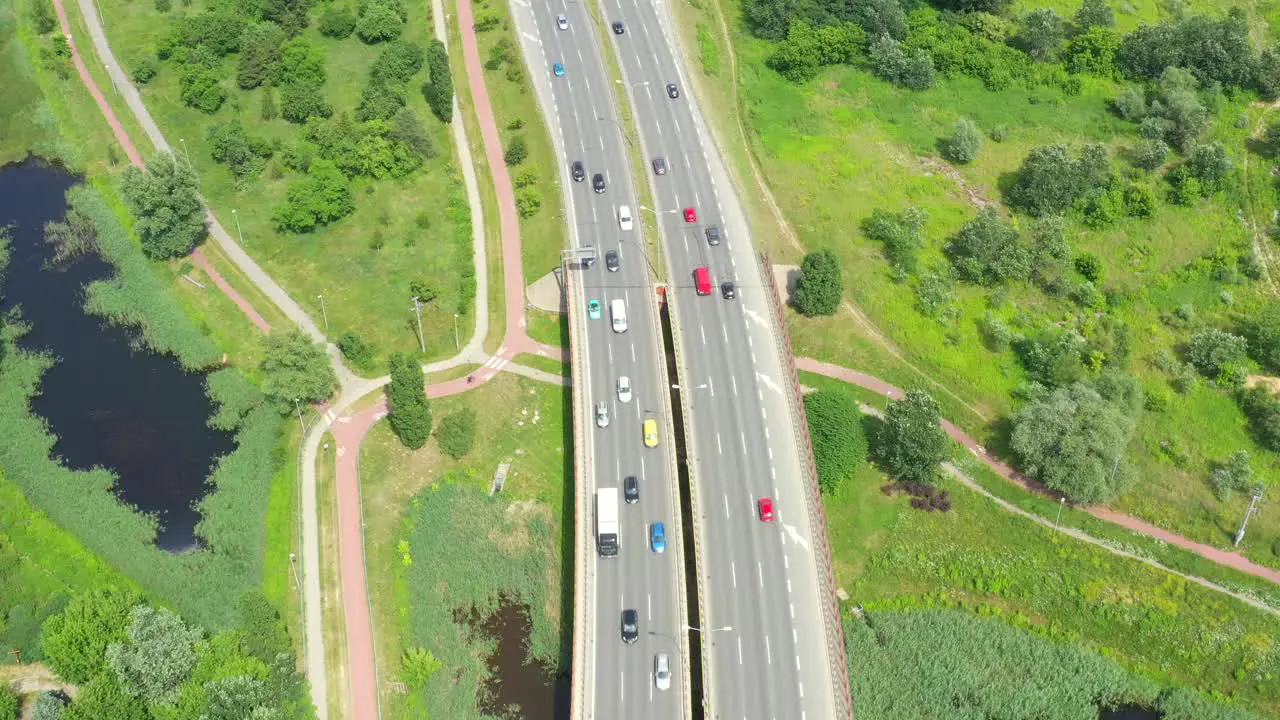 Heavy traffic on highway fast cars traveling on the highway abstract speed transportation background