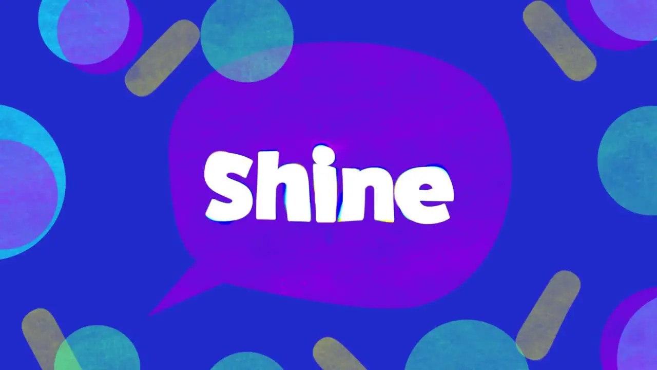 Animation of shine text over blue background