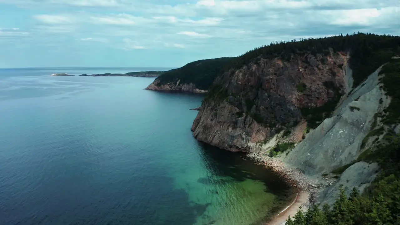 Coastline Nova Scotia Cliffs Ocean Drone Clip