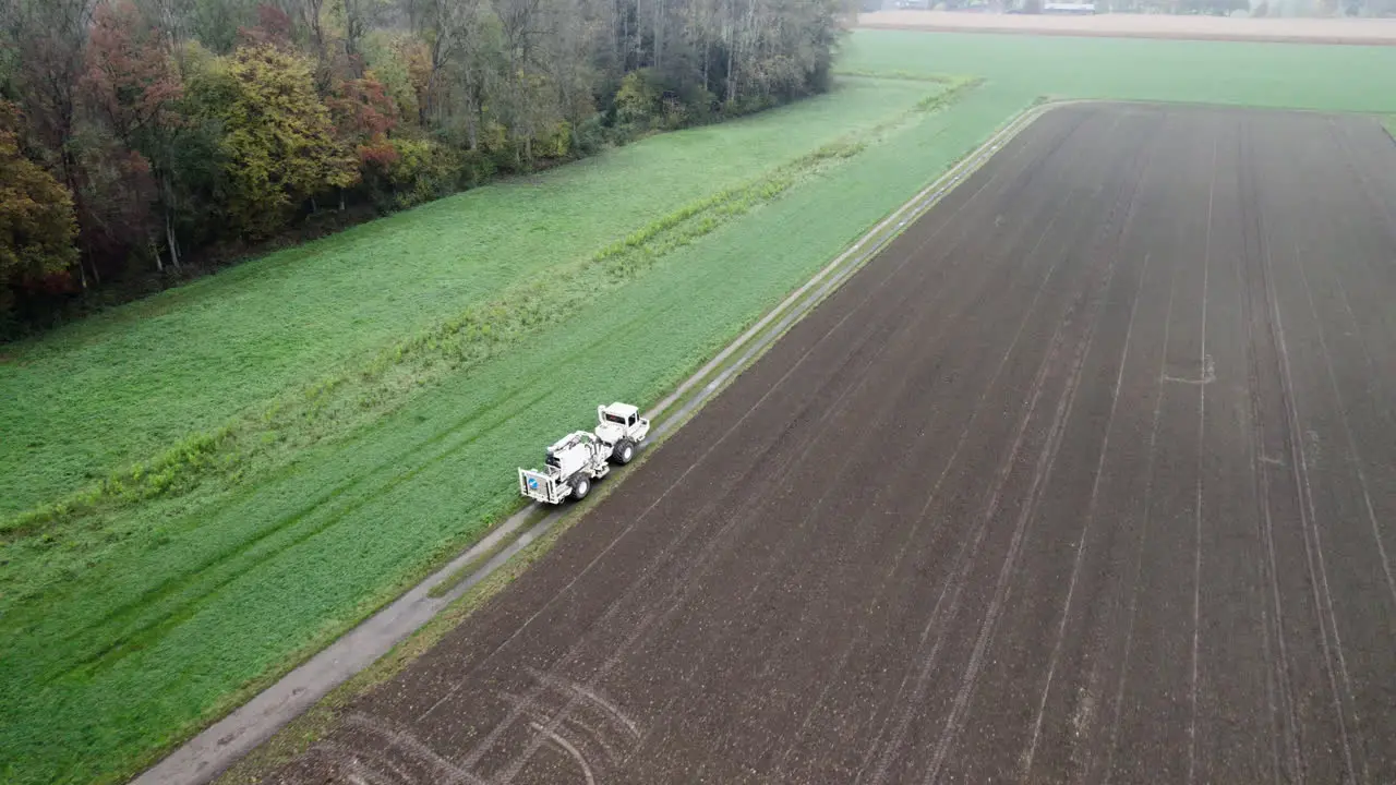 High Resolution Video of a Vibro-Truck shot with a drone