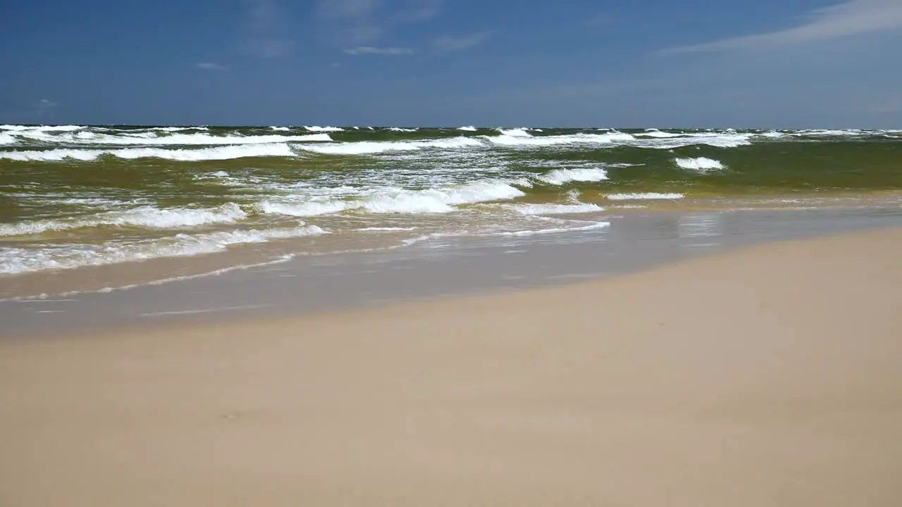 Gentle Waves on Sandy Beach