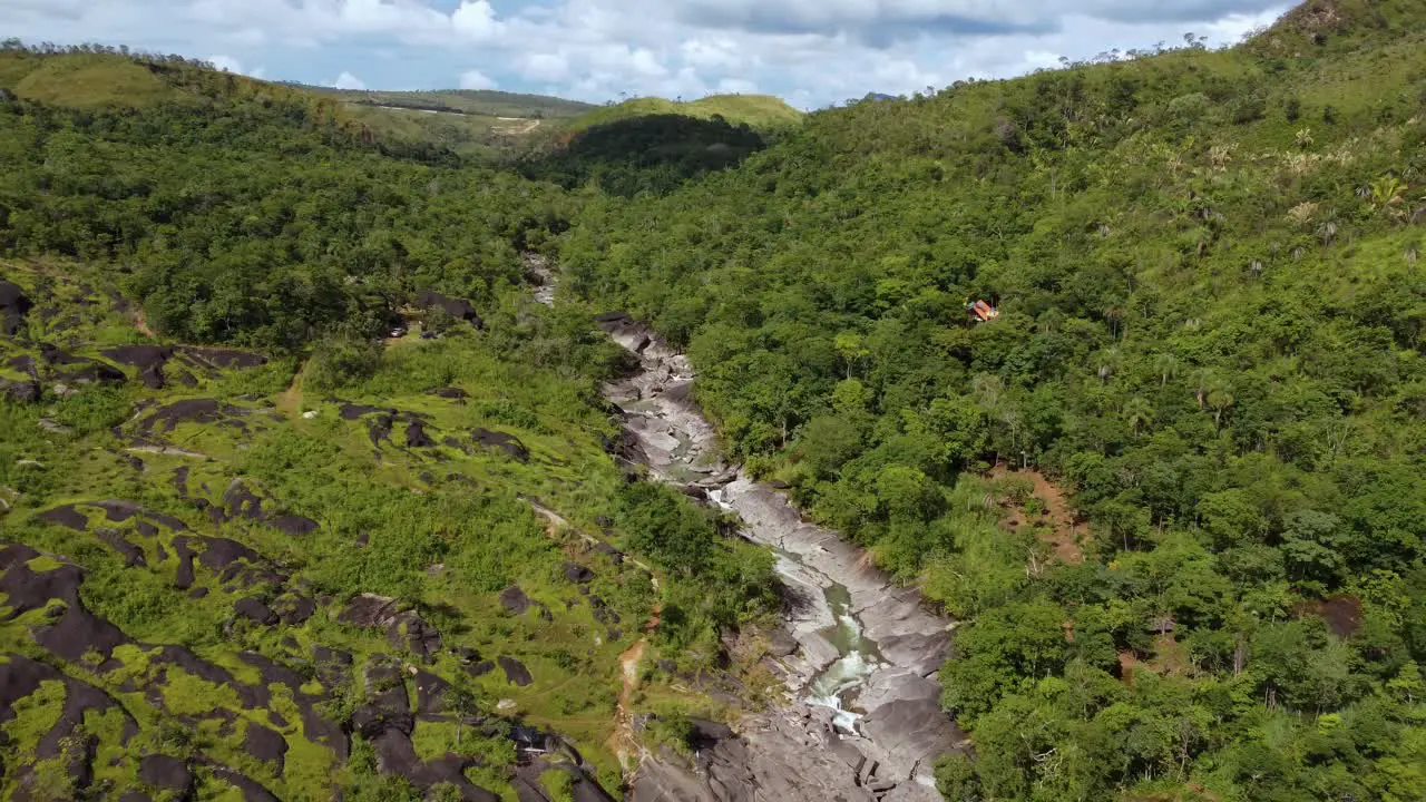 Moon Valley waterfall in middle of the jungle Brazil