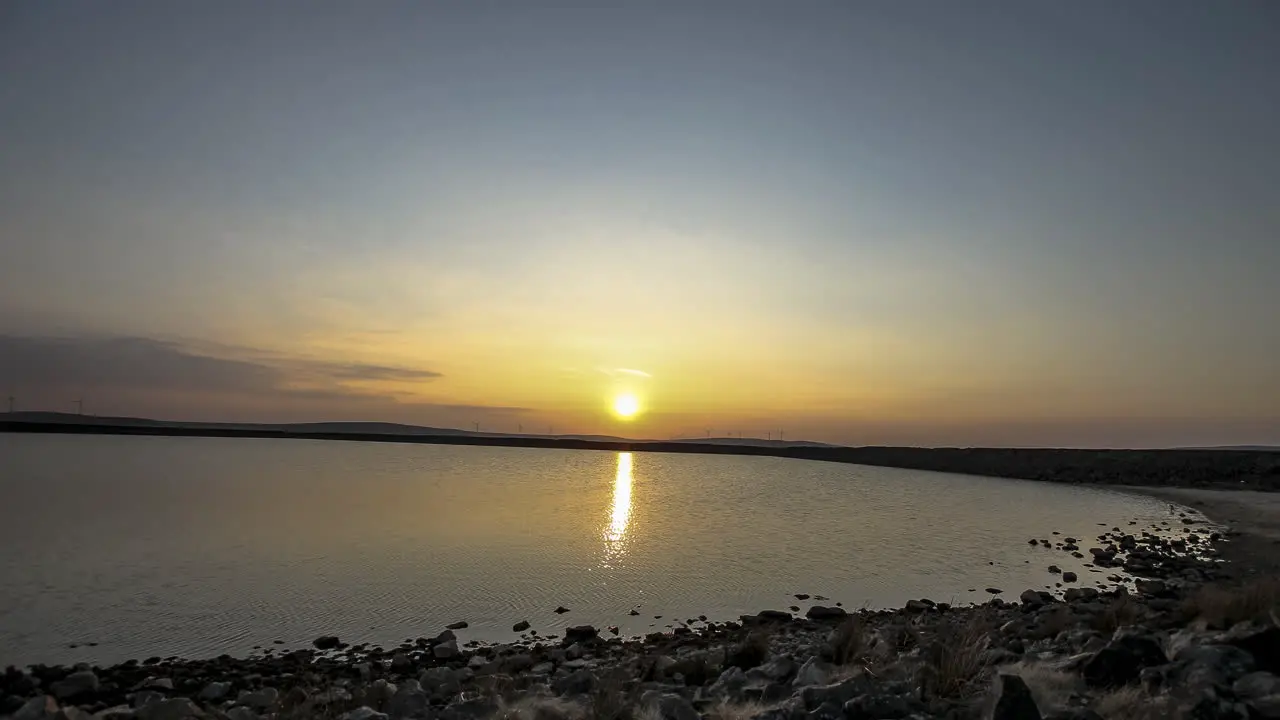 A absolutely perfect holy grail timelapse of gaddins dam in todmorden  sunset to stars coming out