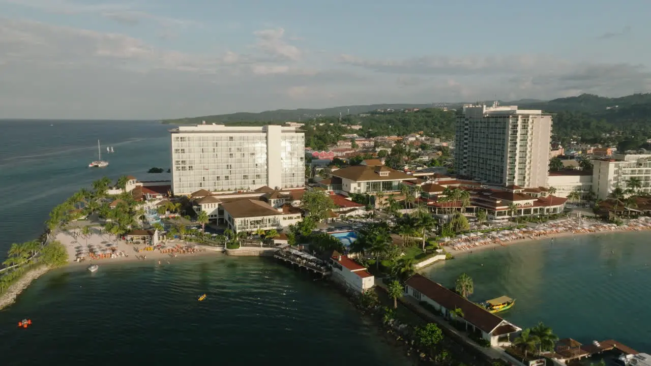 Luxury resort during sunset in Jamaica